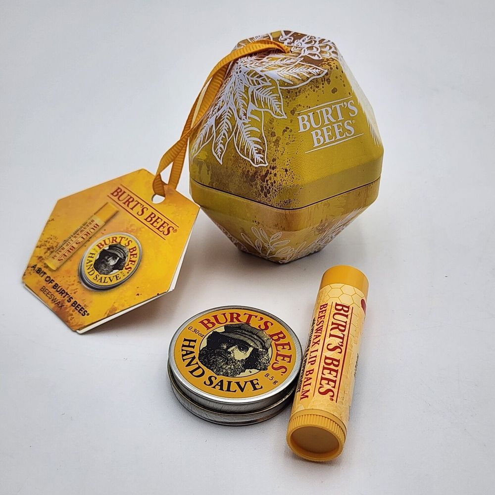 Burts Bees Lip Balm And Hand Salve Ornament Gift Set New